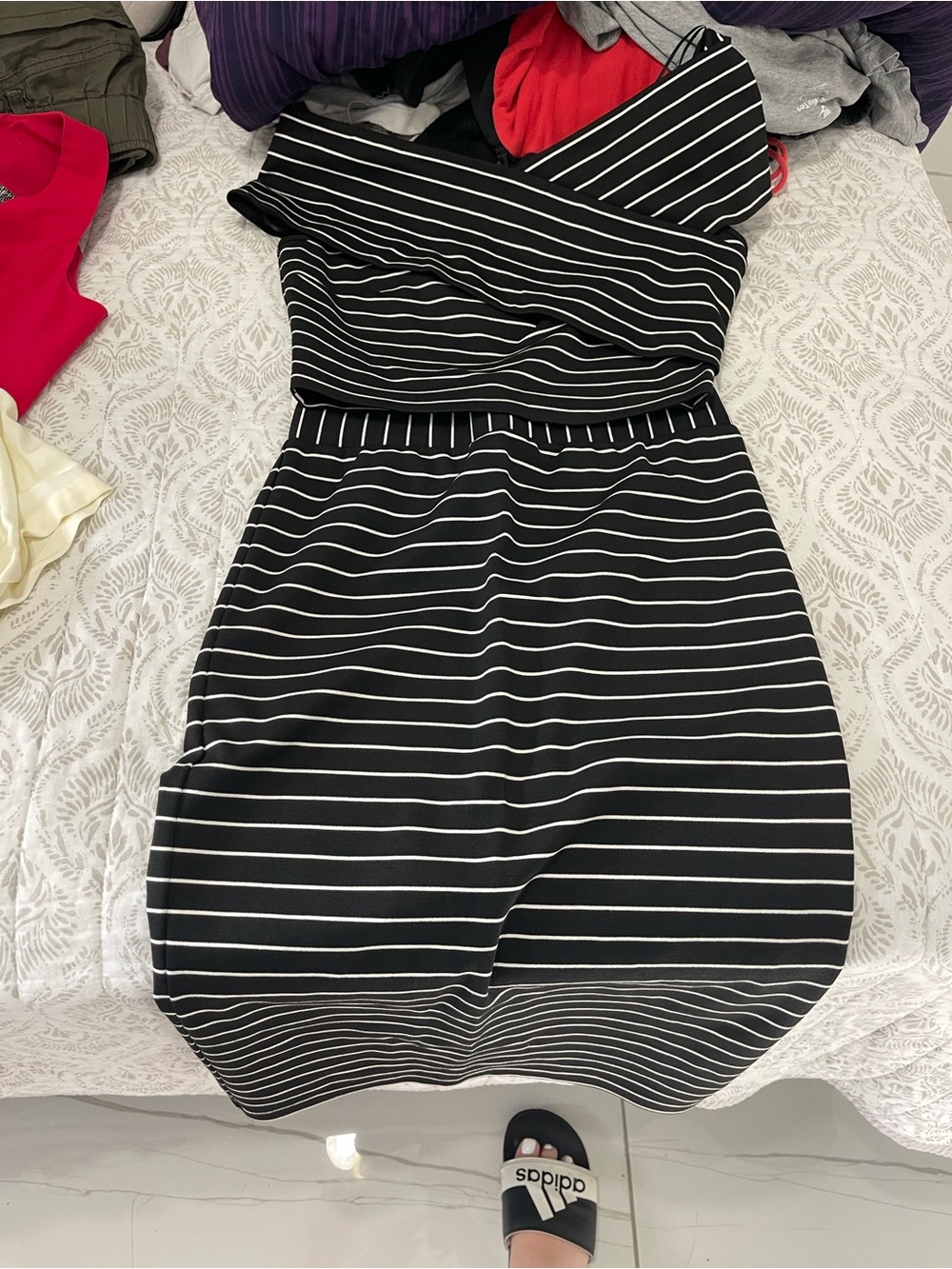 Black and White Striped Women’s Dress 1 State
